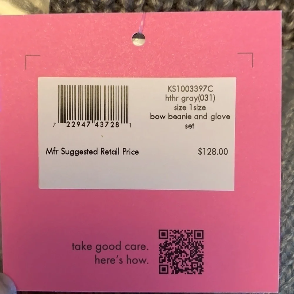 Kate Spade bow hat and gloves